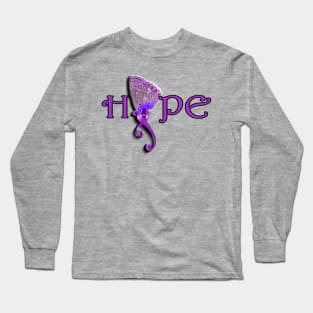 Purple Ribbon Cure Lupus Awareness Butterfly Hope Gifts Long Sleeve T-Shirt